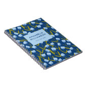 Blaues Tulpen-Blumenmuster Notizblock (Rechte Seite)