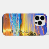 Blaues Türkis iPhone Hülle (Rückseite (Horizontal))