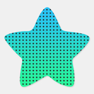 Blaues Türkis Polka Dot Muster Stern-Aufkleber