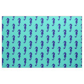 Blaues Türkis-Seepferd-Küstenmuster Stoff (Fat Quarter (45,7 x 55,9 cm))