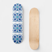 Blaues türkisches Design Souvenir Skateboard (Vorderseite)