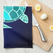 Blaues türkisfarbenes aquamarines Küchentücher (Viertel Falte)