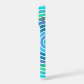 Blaues türkisfarbenes grünes Violett Mitteljahrsst iPhone Hülle (Linke Seite)