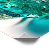 Blaues Turmalin-Makro nah Edelstein-Foto Poster (Ecke)