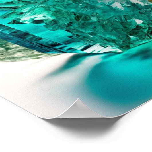 Blaues Turmalin-Makro nah Edelstein-Foto Poster (Ecke)