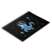 Blaues Tylosaurus Dinos im Weltraum Notizblock (Linke Seite)