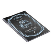 Blaues Typografie-Tafel-Babyparty-Gast-Buch Notizblock (Rechte Seite)