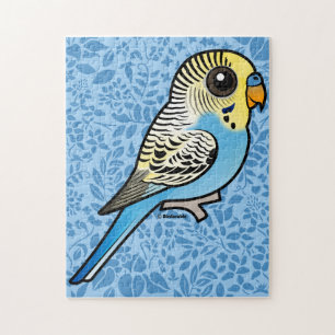 Blaues u. gelbes Budgie Puzzle