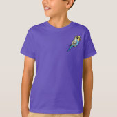 Blaues u. gelbes Budgie T-Shirt (Vorderseite)
