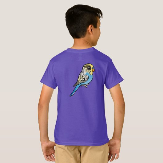 Blaues u. gelbes Budgie T-Shirt (Schwarz voll)