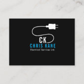 blaues u. graues Elektrikerlogo-Entwurfsgeschäft Visitenkarte (Rückseite)