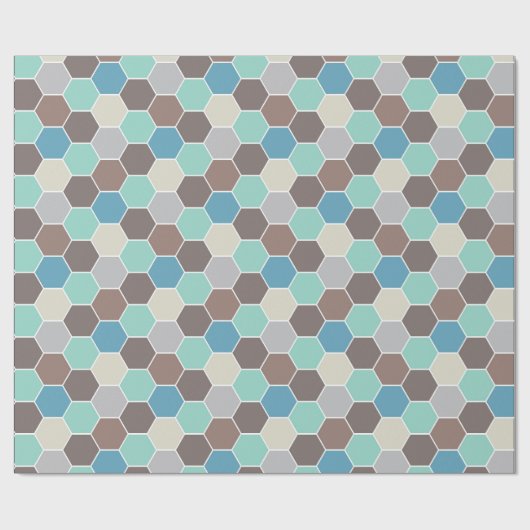 Blaues u. graues geometrisches geschenkpapier (Flach)
