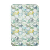 Blaues u. grünes Aquarell Honycomb Muster Badematte (Vorderseite Vertikal)