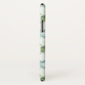 Blaues u. grünes Aquarell Honycomb Muster Case-Mate iPhone Hülle (Hinten/Rechts)