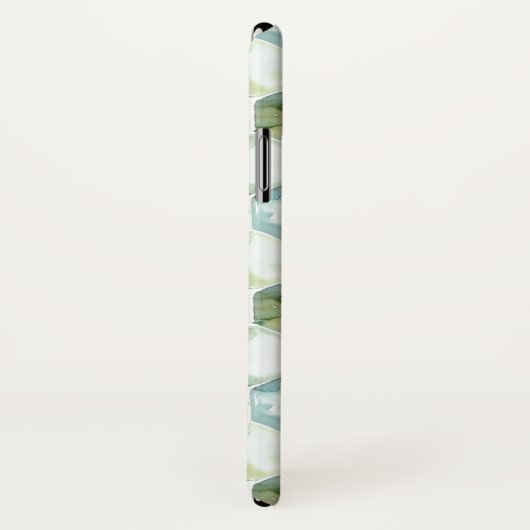 Blaues u. grünes Aquarell Honycomb Muster Case-Mate iPhone Hülle (Hinten/Rechts)