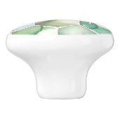 Blaues u. grünes Aquarell Honycomb Muster Keramikknauf (Seitenansicht)