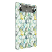 Blaues u. grünes Aquarell Honycomb Muster Mini Klemmbrett (Schrägansicht)