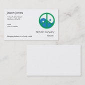 Blaues u. grünes Yin Yang Visitenkarte (Vorne/Hinten)