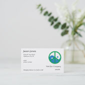 Blaues u. grünes Yin Yang Visitenkarte (Stehend Vorderseite)