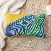 Blaues u. grünes Zebra-Wurfs-Kissen Lendenkissen (Decke)