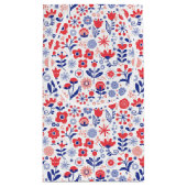 Blaues u. korallenrotes Blumenmuster Kleine Geschenktüte (Rückseite)