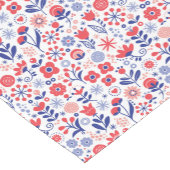 Blaues u. korallenrotes Blumenmuster Kurzer Tischläufer (Ecke)