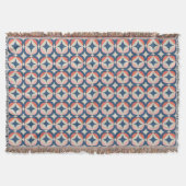 Blaues u. korallenrotes geometrisches Muster Decke (Vorderseite)