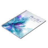 Blaues u. lila abstraktes Blumen-Duschen-Gast-Buch Notizblock (Linke Seite)