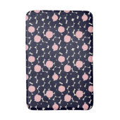 Blaues u. rosa großes Punkt-Muster Badematte (Vorderseite Vertikal)