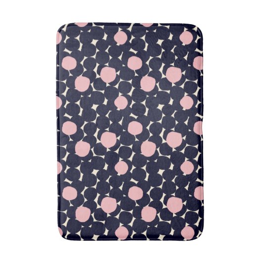 Blaues u. rosa großes Punkt-Muster Badematte (Vorderseite Vertikal)