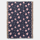 Blaues u. rosa großes Punkt-Muster Decke (Vorderseite Vertikal)