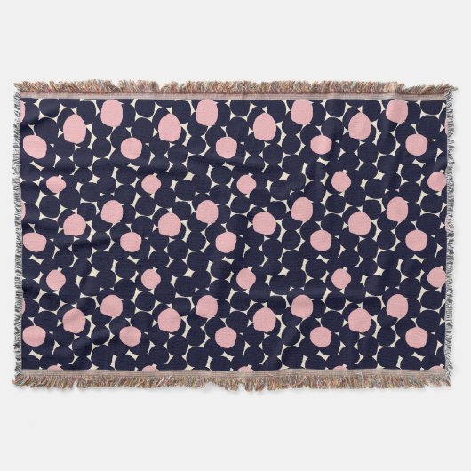 Blaues u. rosa großes Punkt-Muster Decke (Vorderseite)