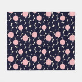 Blaues u. rosa großes Punkt-Muster Fleecedecke (Vorderseite (Horizontal))