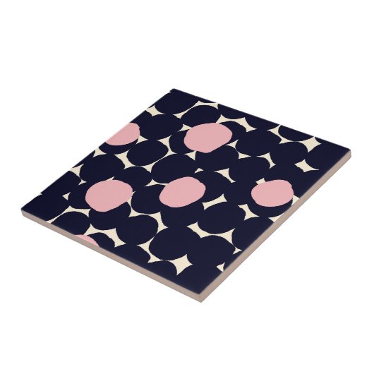 Blaues u. rosa großes Punkt-Muster Fliese (Seite)