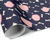Blaues u. rosa großes Punkt-Muster Geschenkpapier (Rolleneckpunkt)