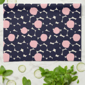 Blaues u. rosa großes Punkt-Muster Geschirrtuch (Gefaltet)