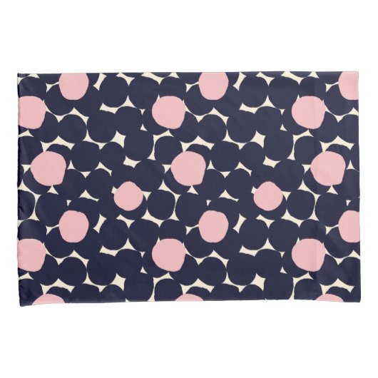 Blaues u. rosa großes Punkt-Muster Kissenbezug (Vorderseite-Rechts)