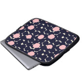 Blaues u. rosa großes Punkt-Muster Laptopschutzhülle (Vorne Knopf)