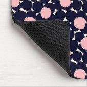 Blaues u. rosa großes Punkt-Muster Mousepad (Ecke)