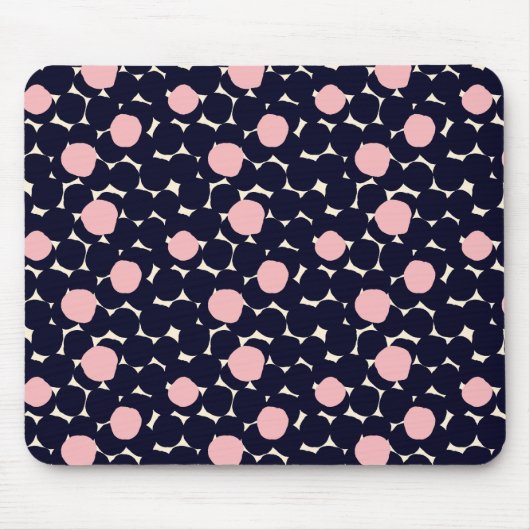 Blaues u. rosa großes Punkt-Muster Mousepad (Vorne)