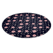 Blaues u. rosa großes Punkt-Muster Schneidebrett (Ecke)