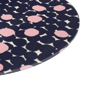 Blaues u. rosa großes Punkt-Muster Schneidebrett (Ecke)