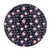 Blaues u. rosa großes Punkt-Muster Schneidebrett (Vorderseite)