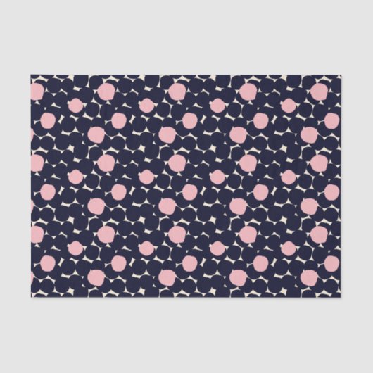 Blaues u. rosa großes Punkt-Muster Seidenpapier (Vorderseite)