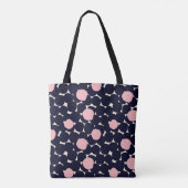 Blaues u. rosa großes Punkt-Muster Tasche (Rückseite)