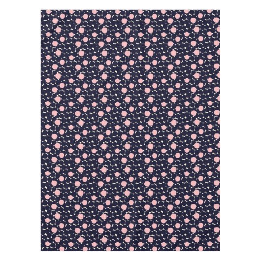 Blaues u. rosa großes Punkt-Muster Tischdecke (Vorderseite)