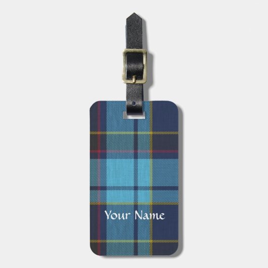 Blaues U.S.A.F Tartan Muster Gepäckanhänger (Vorderseite vertikal)