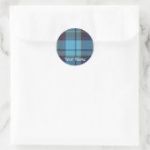 Blaues U.S.A.F Tartan Muster Runder Aufkleber (Tasche)