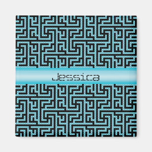 Blaues u. schwarzes Labyrinth Magnet