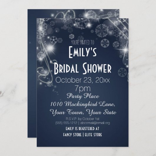 Blaues u. weißes einladung (Vorne/Hinten)